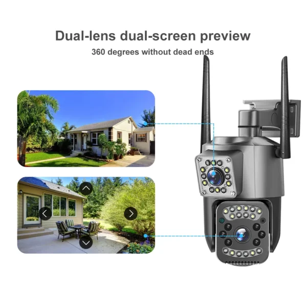 Cámara IP de Seguridad 4G Inteligente para el Hogar, con Doble Lente, Visión Nocturna FHD - Imagen 3