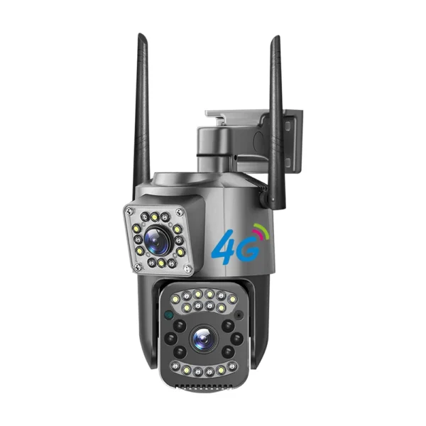 Cámara IP de Seguridad 4G Inteligente para el Hogar, con Doble Lente, Visión Nocturna FHD