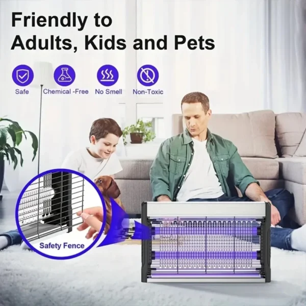 Lámpara antimosquitos de descarga eléctrica, trampa para moscas, repelente de insectos, trampa antimosquitos para dormitorio y exteriores - Imagen 4