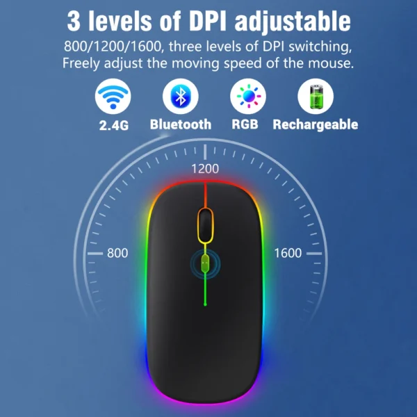 Combo Teclado y Ratón Bluetooth Retroiluminado – Multiplataforma compatible con iOS, Android, Windows e iPad –en Español - Imagen 5