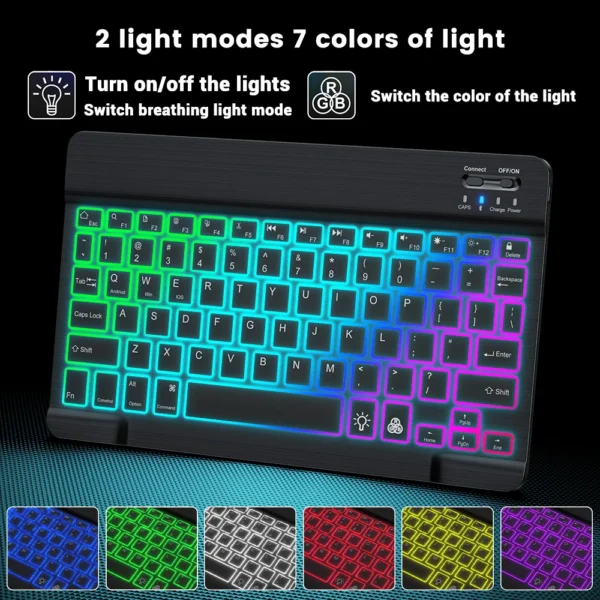 Combo Teclado y Ratón Bluetooth Retroiluminado – Multiplataforma compatible con iOS, Android, Windows e iPad –en Español - Imagen 4