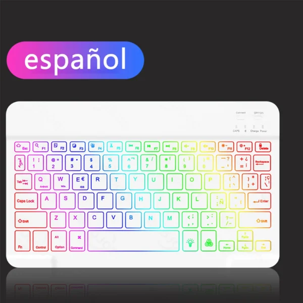 Combo Teclado y Ratón Bluetooth Retroiluminado – Multiplataforma compatible con iOS, Android, Windows e iPad –en Español - Imagen 7
